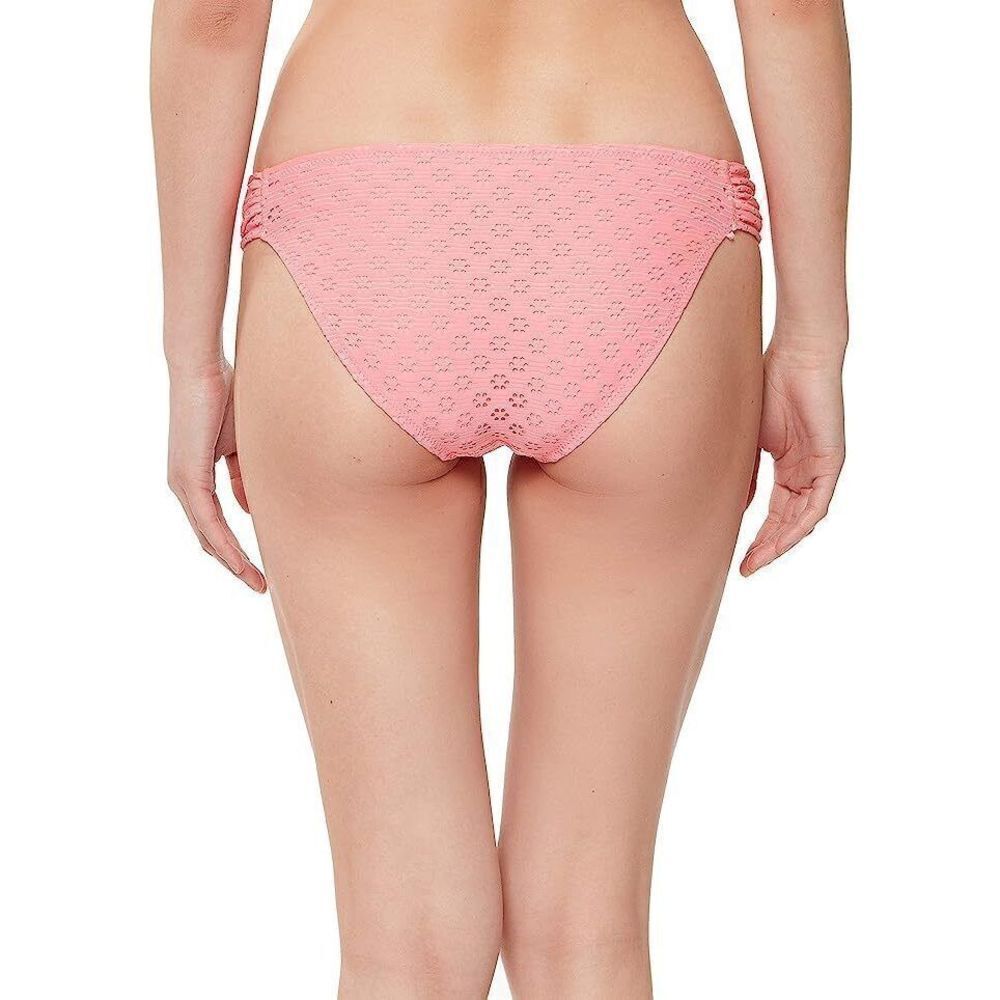 1769  Jessica Simpson eyelet Hipster Bikini Bottoms  PINK sz L new